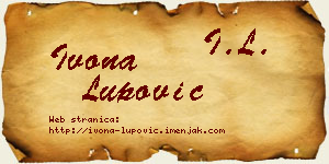 Ivona Lupović vizit kartica